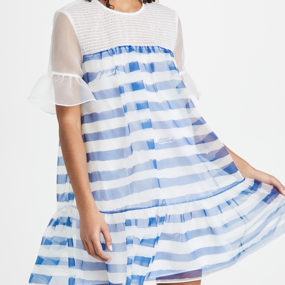 Blue and White Striped Dress